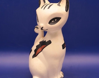 Ceramic Navajo Cat Figurine  Vintage Mid-Century Modern Style, Hand Painted