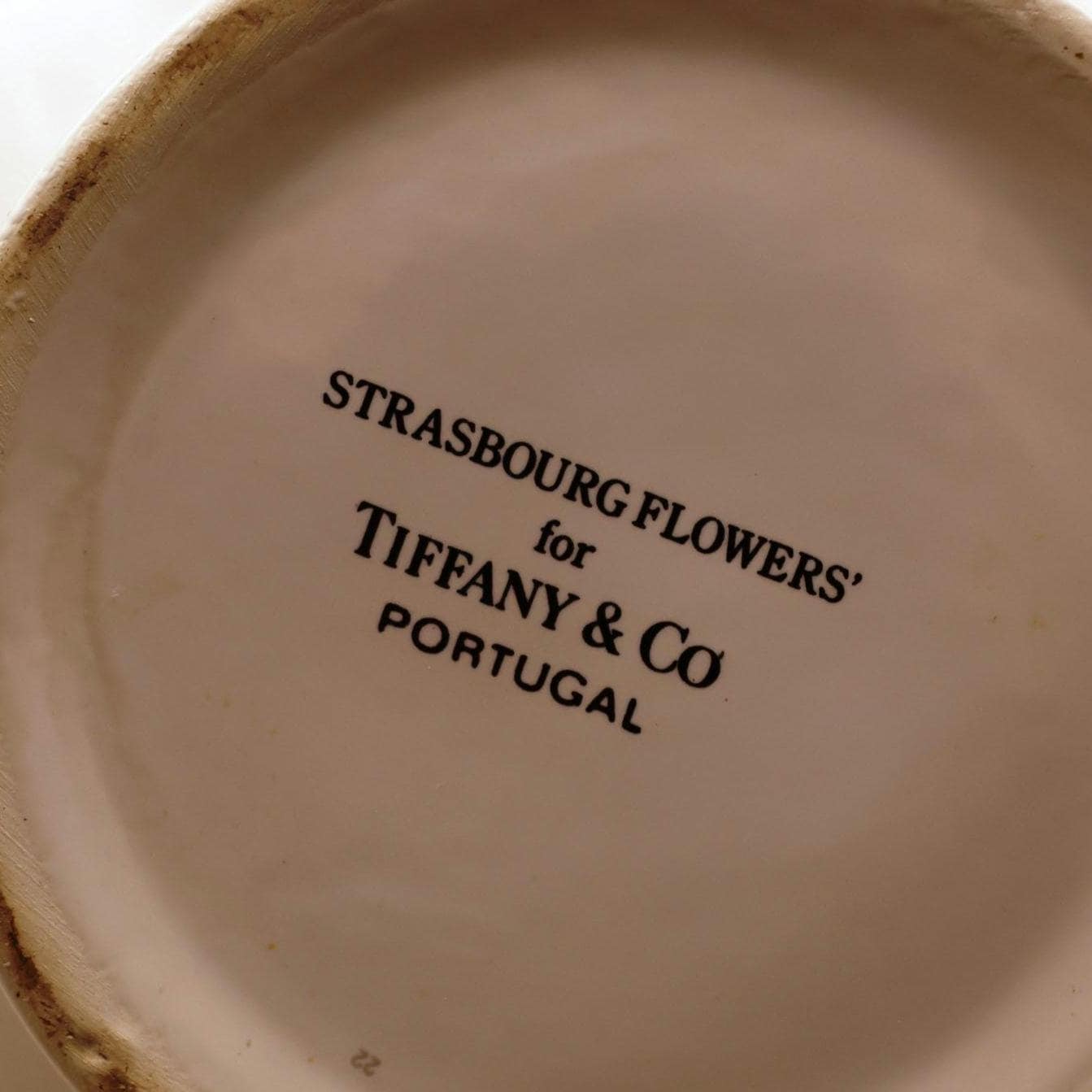 Tiffany & Co. Ceramic Floral Pitcher – Vintage Snake Handle Vessel