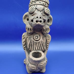 1950s Mexican Terracotta Figurine | Pre-Columbian Revival Folk Art