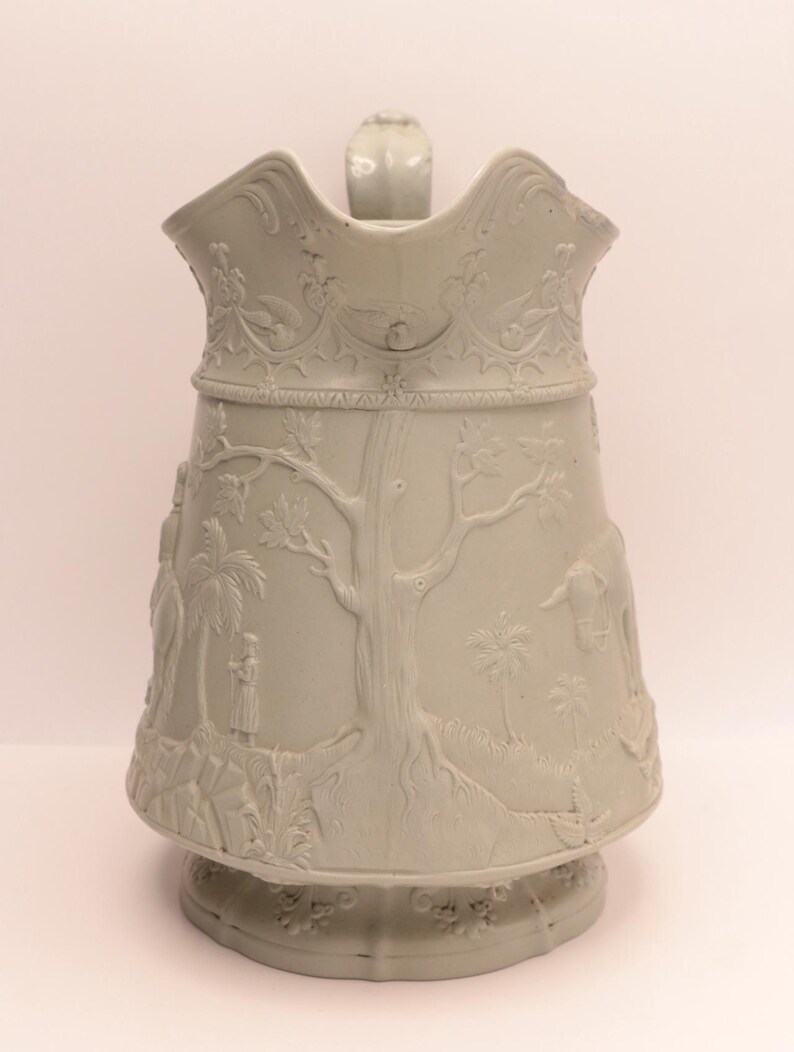 Jones & Walley Parian Ware Pitcher: 1841 Good Samaritan Relief Mid-size ...