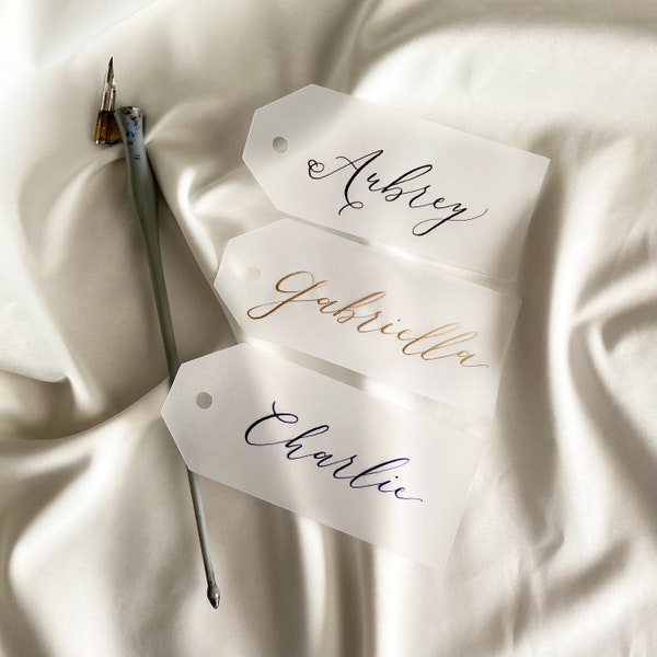 Calligraphy Custom Gift Tags, Hand Lettered Gift Tags, Bridesmaid Gift Tags, Custom Favor Tags, Personalized Gift Tags