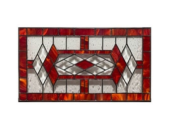 Stained Glass Pattern - Marquise Ruby - #1 of 3 in the Gemstone Collection - 25" x 14" panel - pdf download