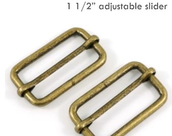 1-1/2&quot; Adjustable Sliders - Quilting Hardware for Bags - Emmaline Bags - Pack of 2 - Multiple colors available
