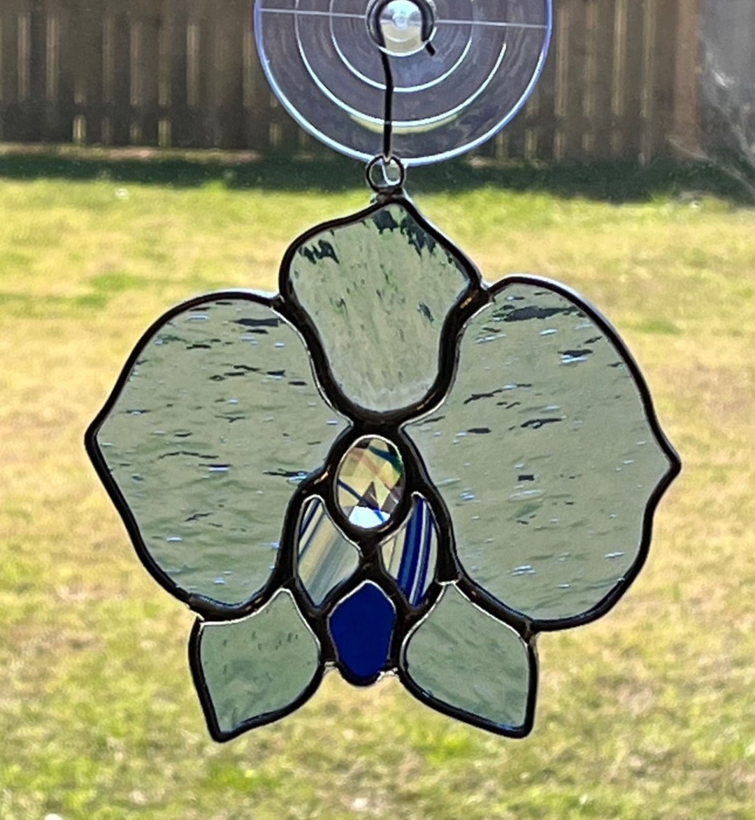 Stained Glass Suncatcher Kit Orchid Includes Jewel Etsy