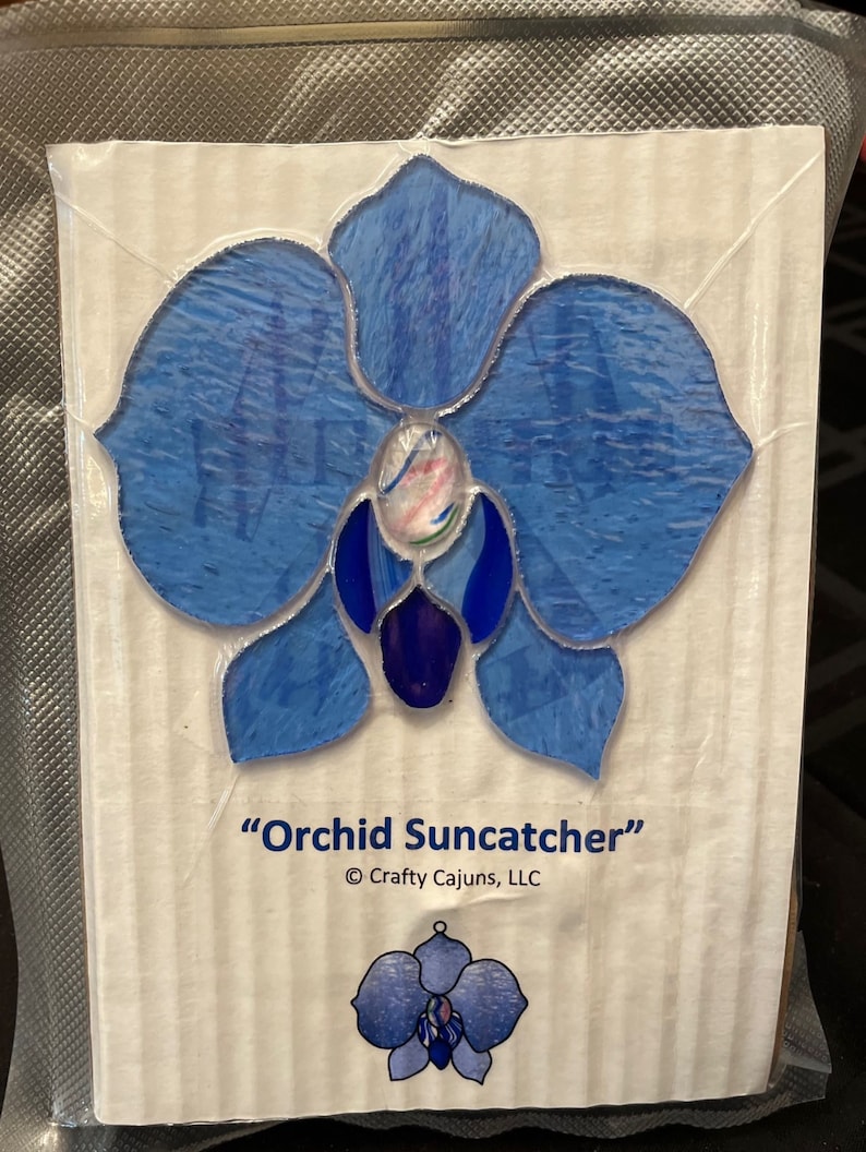 Stained Glass Suncatcher Kit Orchid Includes Jewel Etsy