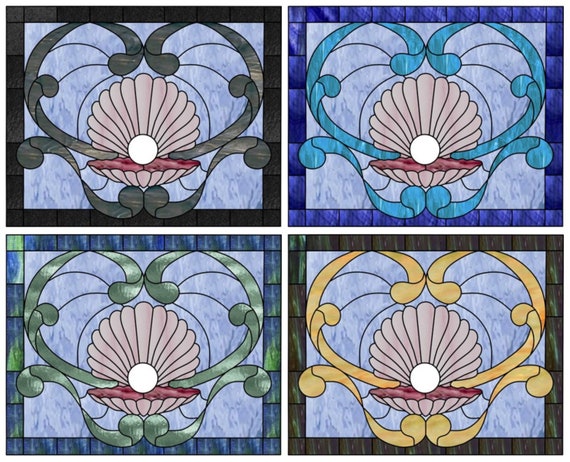 Stained Glass Pattern - Pearl Clamshell - 25