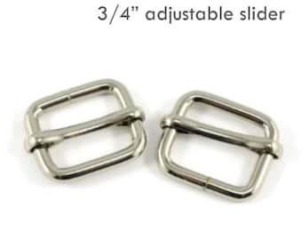 3/4" Adjustable Sliders - Quilting Hardware for Bags - Emmaline Bags - Pack of 2 - Multiple colors available