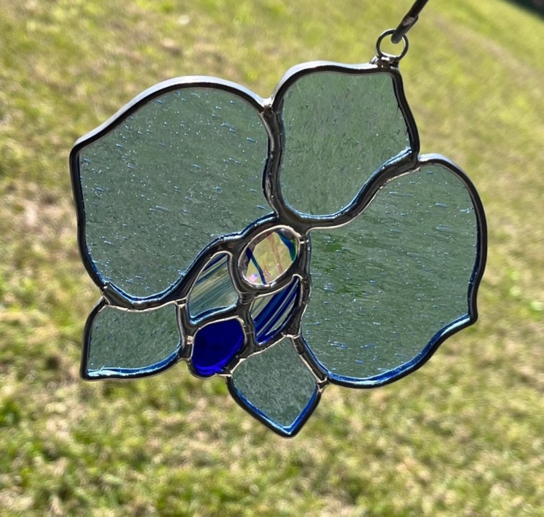 Stained Glass Suncatcher Kit Orchid Includes Jewel Etsy