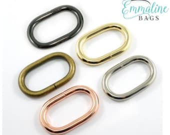 Quilting Hardware for Bags - Emmaline Bags - Oval O Rings - 1-1/4&quot; - Multiple finishes