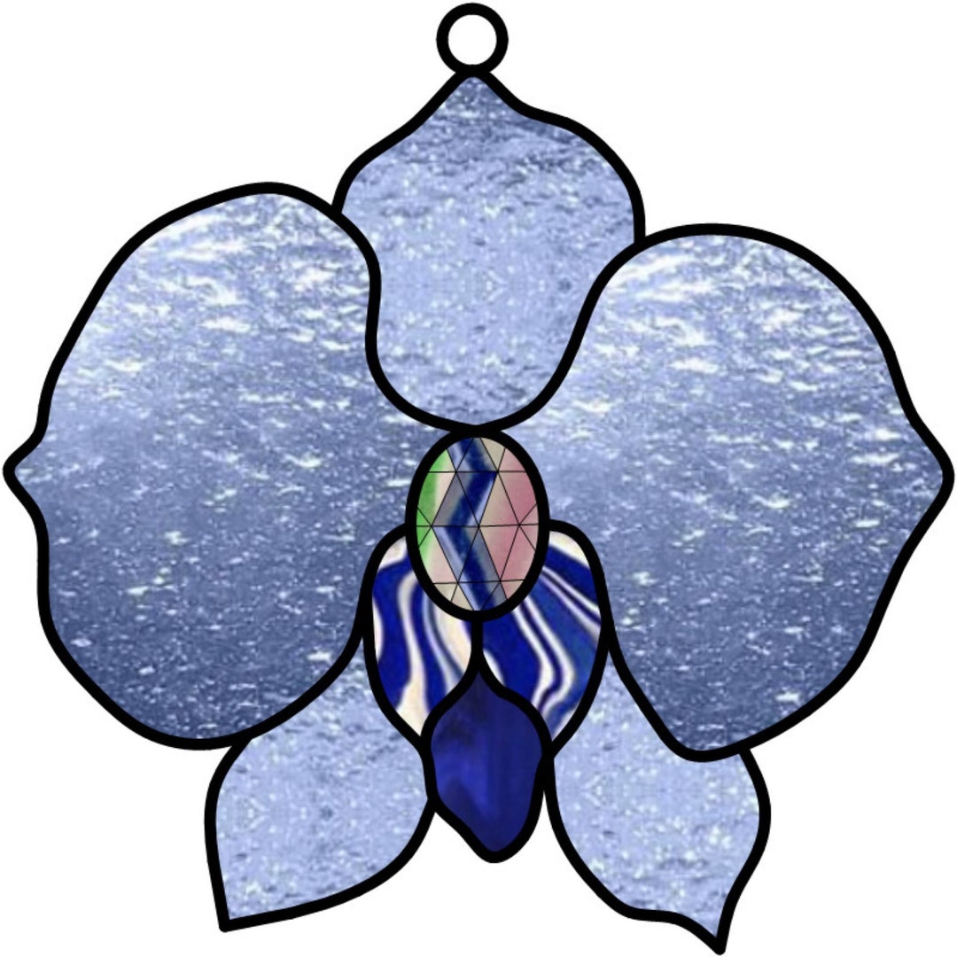 Stained Glass Pattern Orchid Suncatcher Pdf Download - Etsy