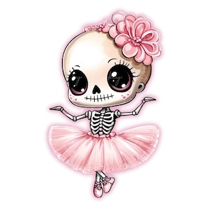 Schattige chibi skelet 12 x 12 - roze clipart pour la maternelle, grande résolution de 300 dpi, téléchargement immédiat, licence commerciale