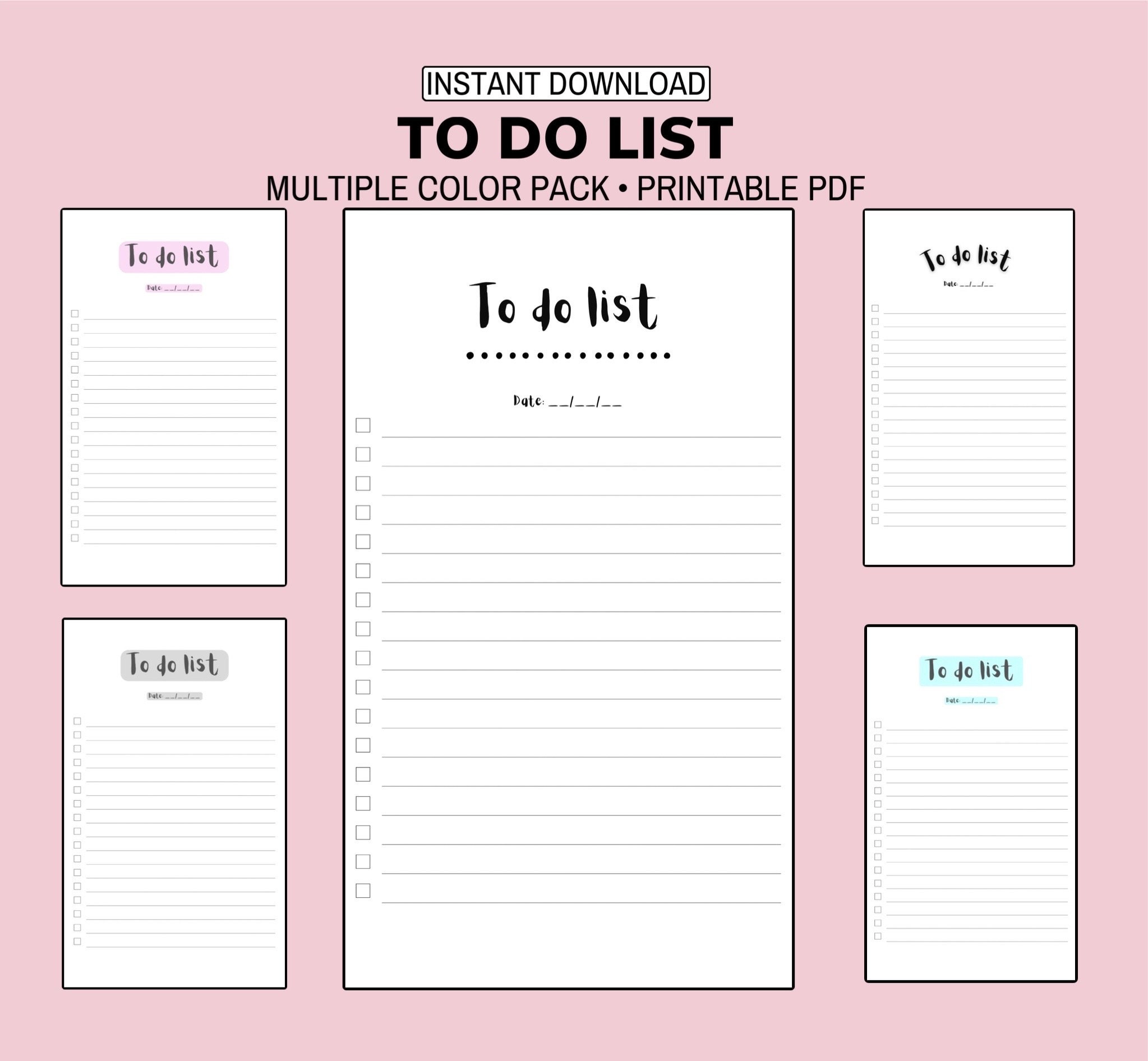 Minimal to Do List Printable to Do List PDF Checklist Planner ...