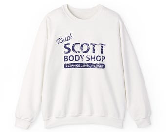 Sudadera de cuello redondo de Keith Scott Body Shop de One Tree Hill, Tree Hill, NC, sudadera OTH, sudadera unisex con capucha, suéter de mezcla gruesa, fan de Tree Hill