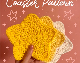 Crochet PATTERN Star Coaster, Easy - Intermediate, Simple, Easy to Follow, Easy to Understand, Cute DIY Room Decor