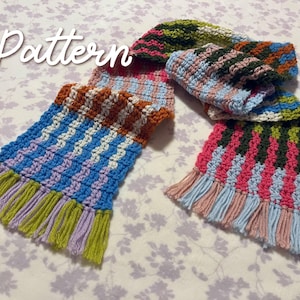 Squiggle & Stripe Scarf Crochet PATTERN, Advanced Beginner, Simple, Easy to Follow, Easy to Understand, Winter Fashion, Colourful