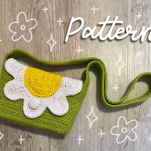 MOTIF au crochet de sac messager marguerite, niveau avancé pour débutant, joli sac à main fleuri, accessoire esthétique cottagecore