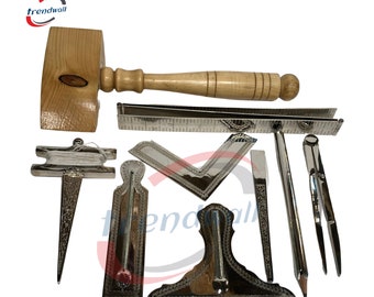 Masonic Freemason Working Tools Full Size Metal Brass Made Best Quality Shine Silver tone (Ready for Dispatch Fastest Delivery)