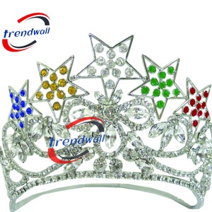 Freemason 5 Star Grand Matron OES Crown Silver Tone With Rhinestone Adjustable Fitting.