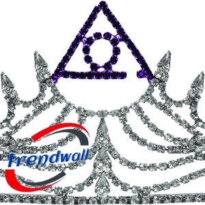 Masonic LOCOP Ladies of Circle of Perfection Crown in Silver Tone With Rhinestone Best Quality By Trendwall, Regalia LOCOP Crown