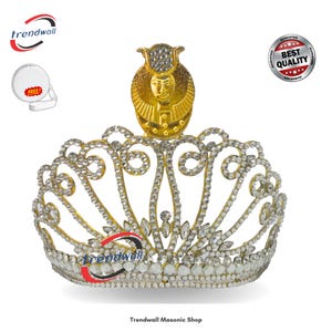 Masonic YORK RITE DOI Crown Beautiful Rare Style Crown Gold Tone Adjustable fitting