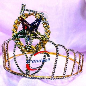 Freemason Masonic OES Grand Matron Gold Tone Rhinestones O.E.S Adjustable CROWN,