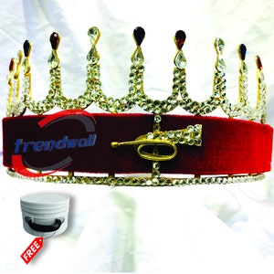Masonic Heroine of Jericho Crown Gold Tone red Ribbon 12pointes, Masonic Freemason HOJ Crown