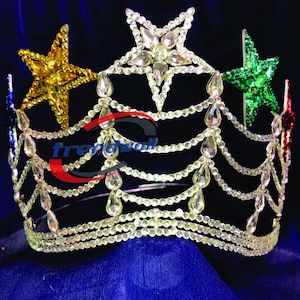 Masonic Grand Matron OES 5Star Crown in Silver tone with Rhine stone Best quality Adjustable fitting