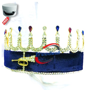 Heroines Of Jericho Crown Gold Tone purple Ribbon 12pointes, Masonic Freemason HOJ Crown