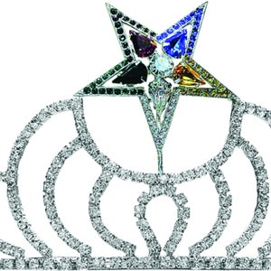 Order Of Eastern Star Crown, Masonic Freemason OES Crown in Silver tone with Rhinestone Beautiful style