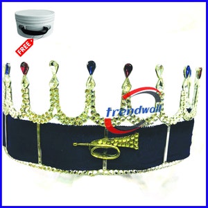 HOJ Crown Silver Tone purple Ribbon 12pointes, Masonic Freemason Heroines of Jericho Crown