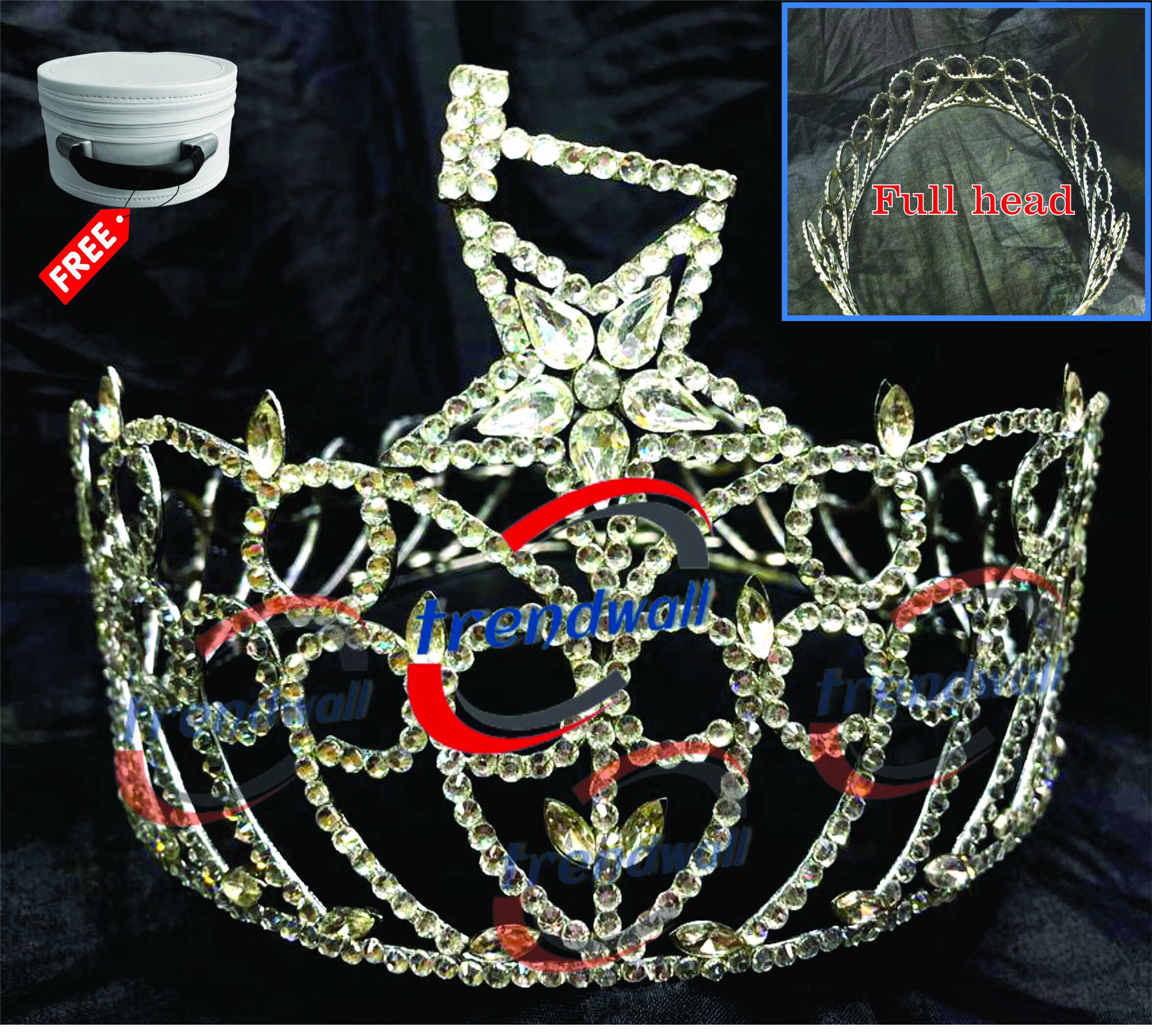 Masonic Associate Matron OES Full Head Crown Clear Star in Silver Tone ...