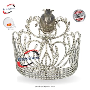 YORK RITE DOI Crown Silver Tone Adjustable fitting Latest Big Style crown