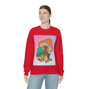 Retro Mushroom Unisex Heavy Blend Crewneck Sweatshirt