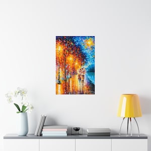 Caminhada colorida na chuva Premium Matte Vertical Posters arte decoração de parede best-seller