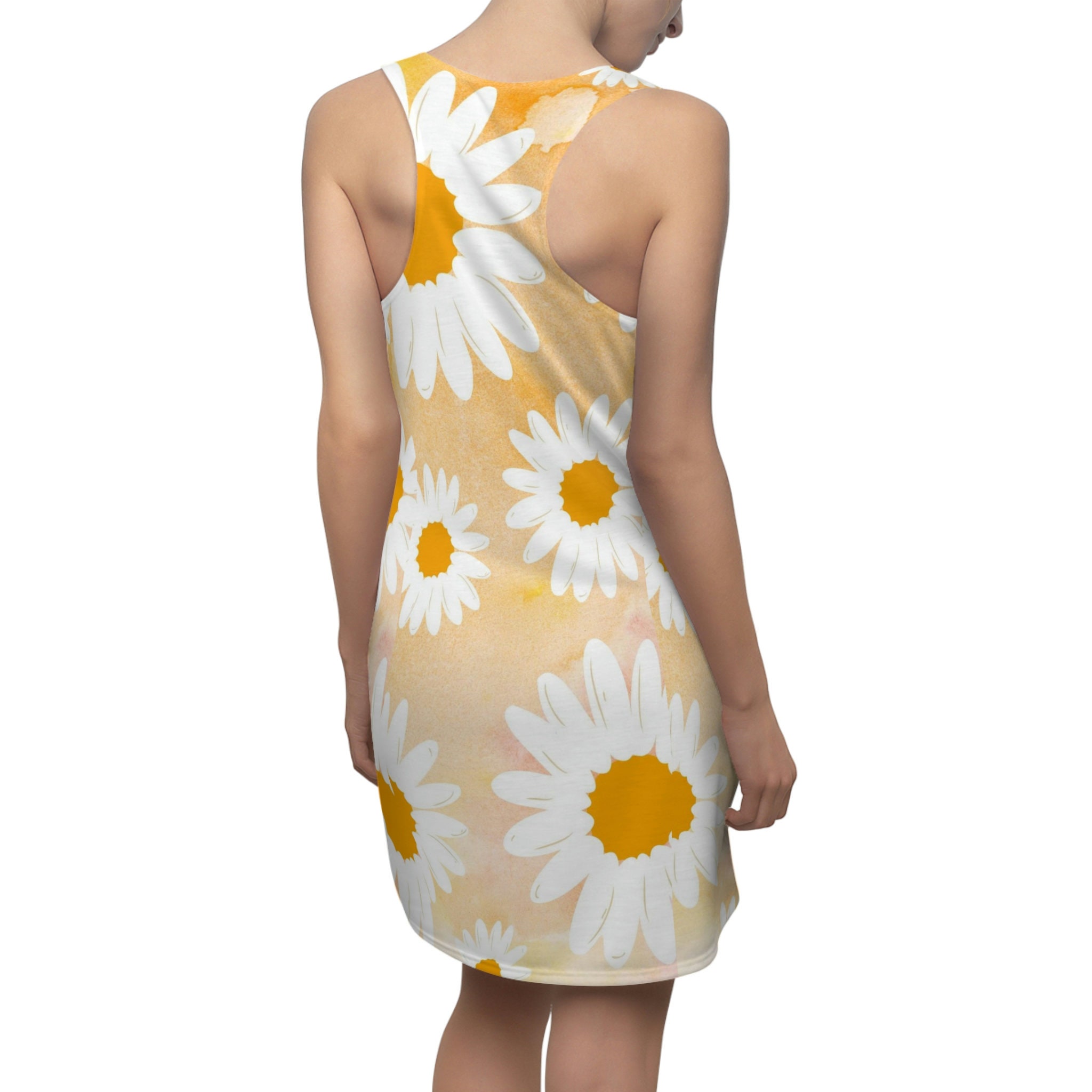 Adorable Daisy Flower Women's Cut & Sew Racerback Dress
