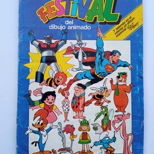 Spectaculair album met stickers, ruilkaarten of kaarten, COMPLEET, Cartoon FESTIVAL, uitgeverij Pacosa uit 1981.
