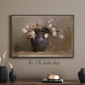 Roses by Abbott Handerson Thayer 1890 | Vintage Flower Painting | Oil Painting | Still Life Painting | Wall Art | Digital Prints | Printable