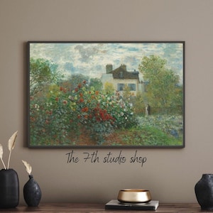 Rose Garden Vintage Painting | Vintage Cottage Garden Painting | Cottage Art Printable Wall Décor | Digital Download | Printable Art