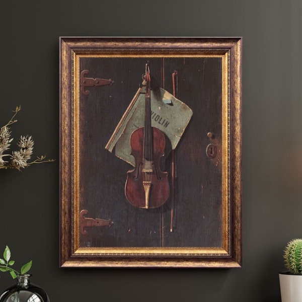 Antique Violin Oil Painting | Digital Download | Printable Wall Art