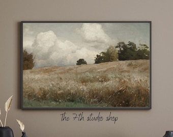 Vintage Farmhouse Painting | Landscape Wall Décor | Country Wall Art | Digital Download | Printable Wall Art | L-932