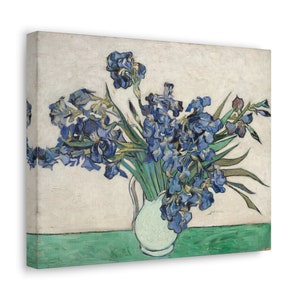 Irises (1890) by Vincent Van Gogh | Irises | Canvas | Van Gogh&#39;s Irises in Vase Print | Van Gogh Prints | Canvas Wall Art | READY TO HANG
