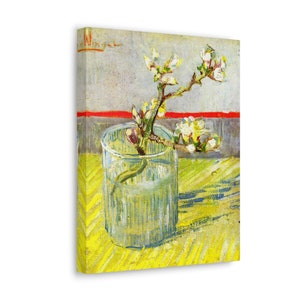 Sprig of Flowering Almond (1888) by Vincent Van Gogh | Wall Décor | Canvas | Home Décor | Van Gogh Printings Print |Wall Art | READY TO HANG