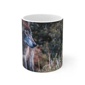 Unique Wolf Coffee Mug for Men or Women, Ceramic Cup, Quirky Gift Idea