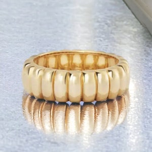 Vermeil minimalist 925 sterling silver 18k gold plated & filled thick bubble ring