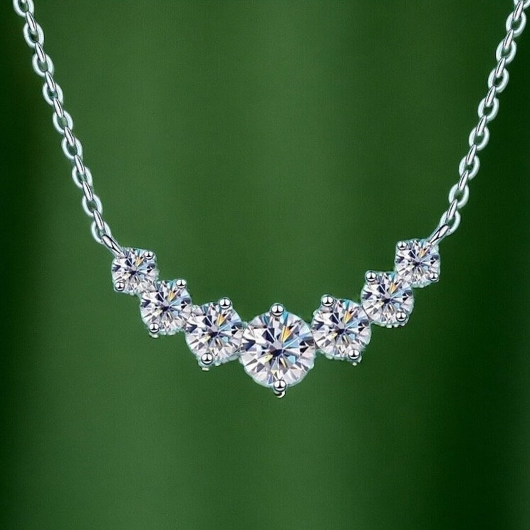 Rhodium Plated Solid S925 Sterling Silver Moissanite Pendant