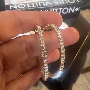 18k vergulde sterlingzilveren oorringen met zirkonia's