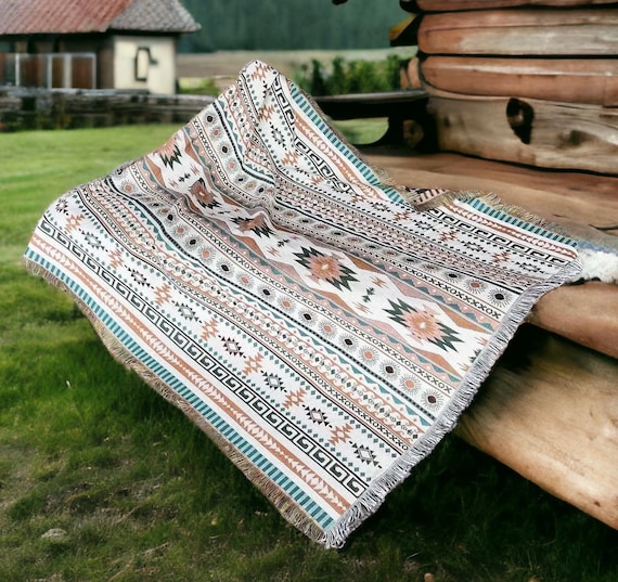 Bohemian Aztec Southwestern High Quality Cotton Woven Tapestry Picnic Blanket Camping Blanket Throw Blanket Etsy Canada