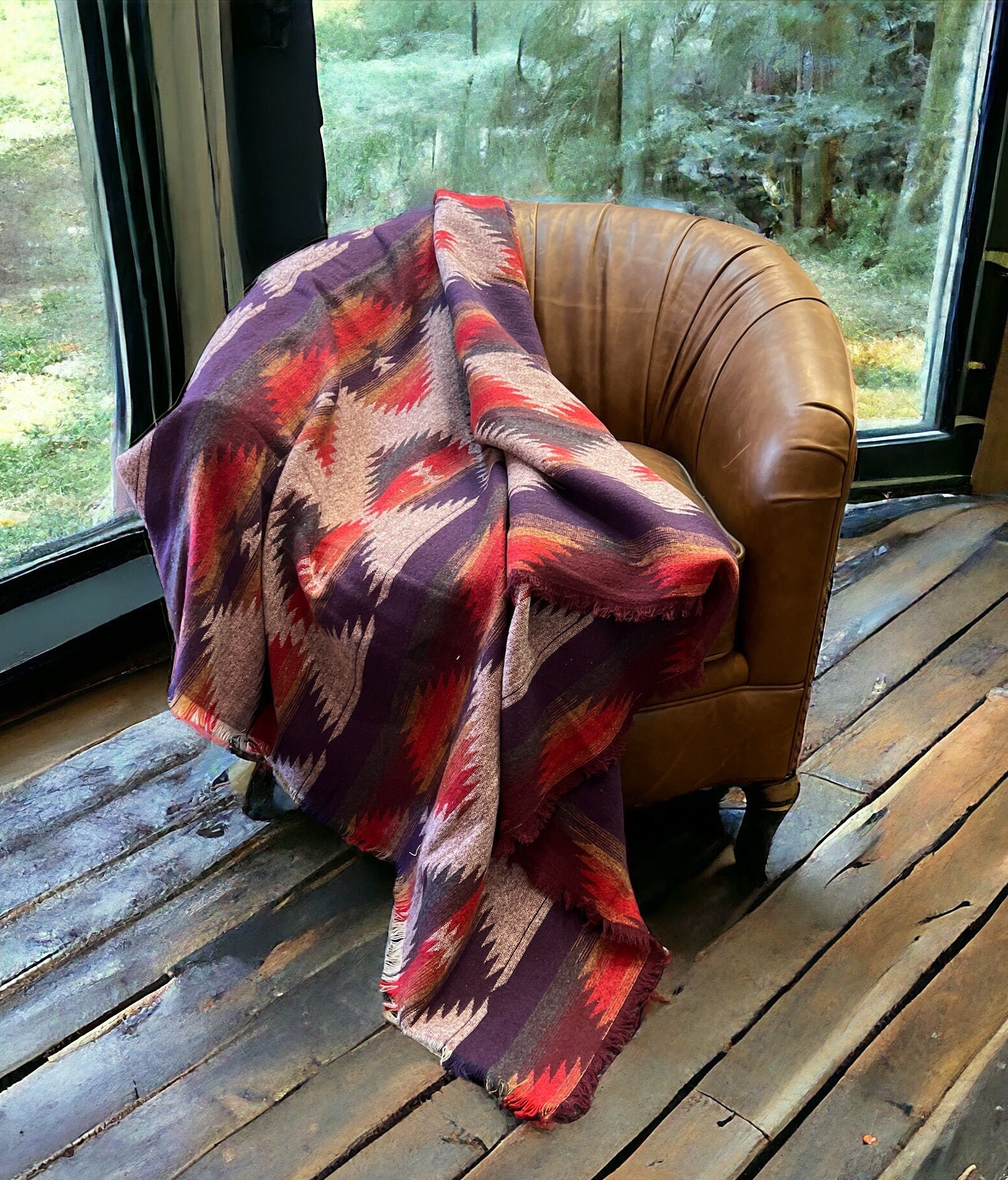 Gorgeous Soft Wool Aztec Southwestern Style Throw Blanket, Multiple ...