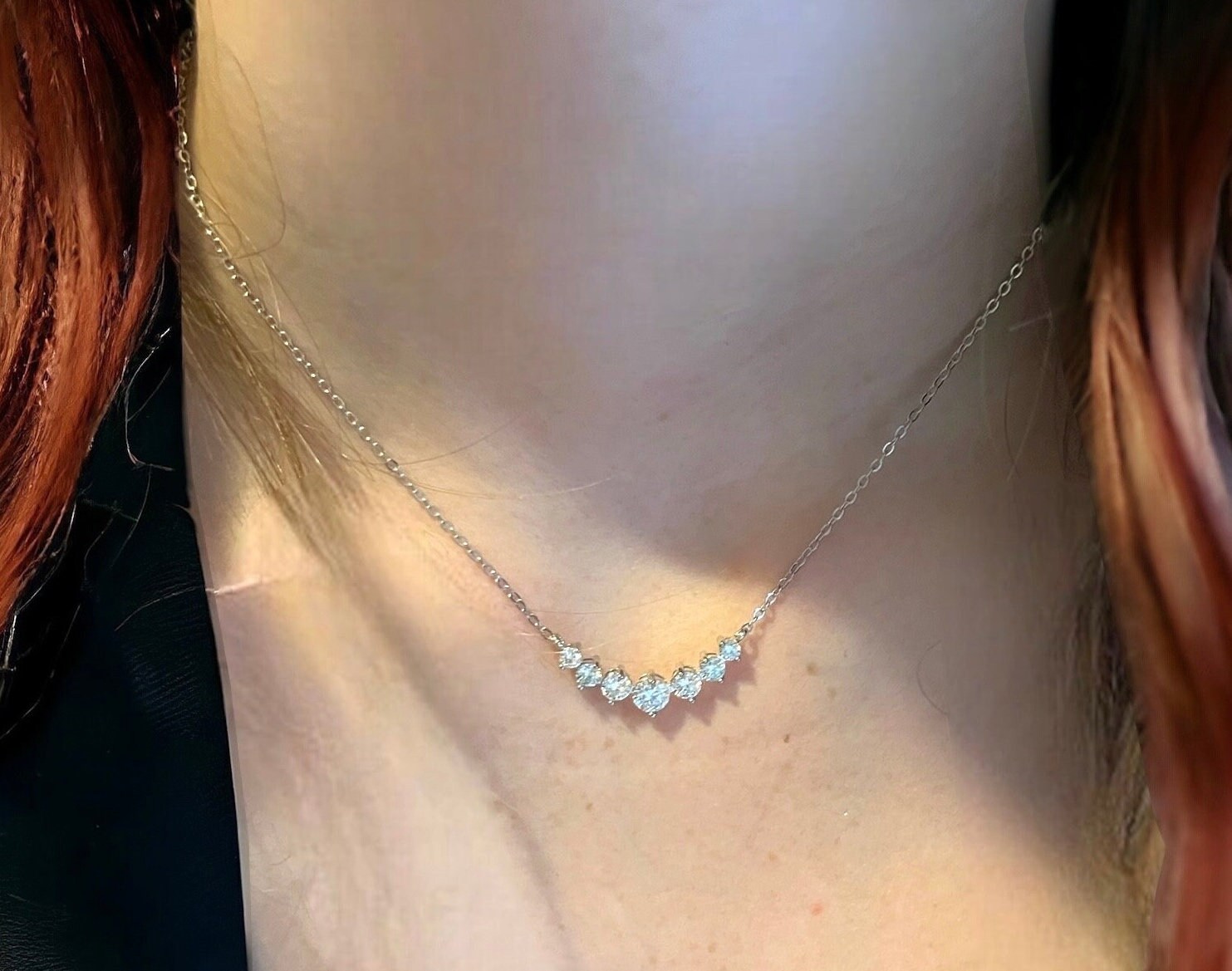 【MAISON MINED】22FW★ GEMSTONE NECKLACE Sterling Silver Chain w/ Stunning Sparkling Clear Gem