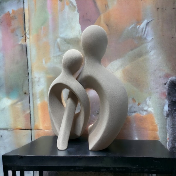 Herzförmige Liebe Umarmung Skulptur Keramik Kunst Set